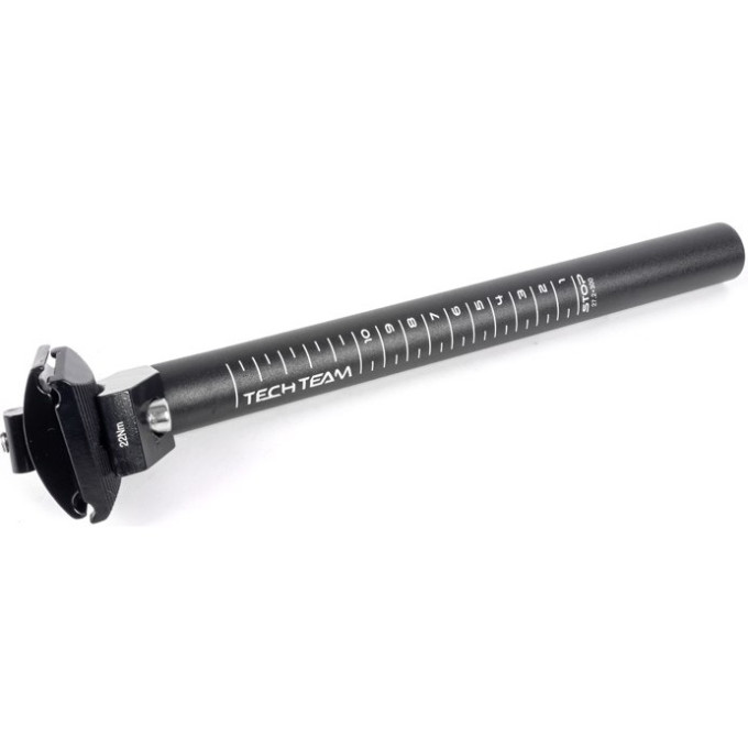 Подседельный штырь TECH TEAM 31,6x350 mm, алюминиевый с креплением, черный JS-609 31.6*350MM NN010136
